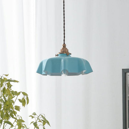 Pendant Pleated Ivory Lamp Farmhouse Charm With
