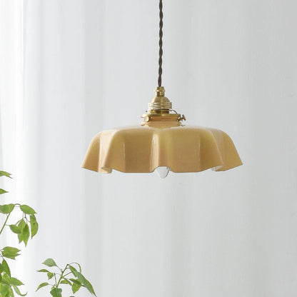 Pendant Pleated Ivory Lamp Farmhouse Charm With