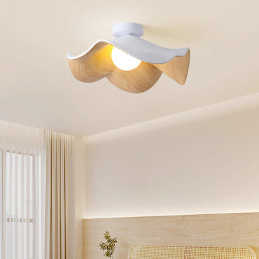 Ceiling Light With Black And White Finish Wood Grain