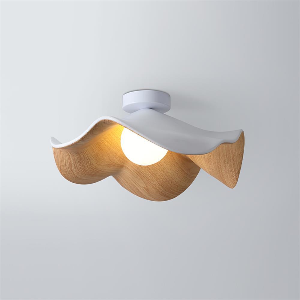 Ceiling Light With Black And White Finish Wood Grain