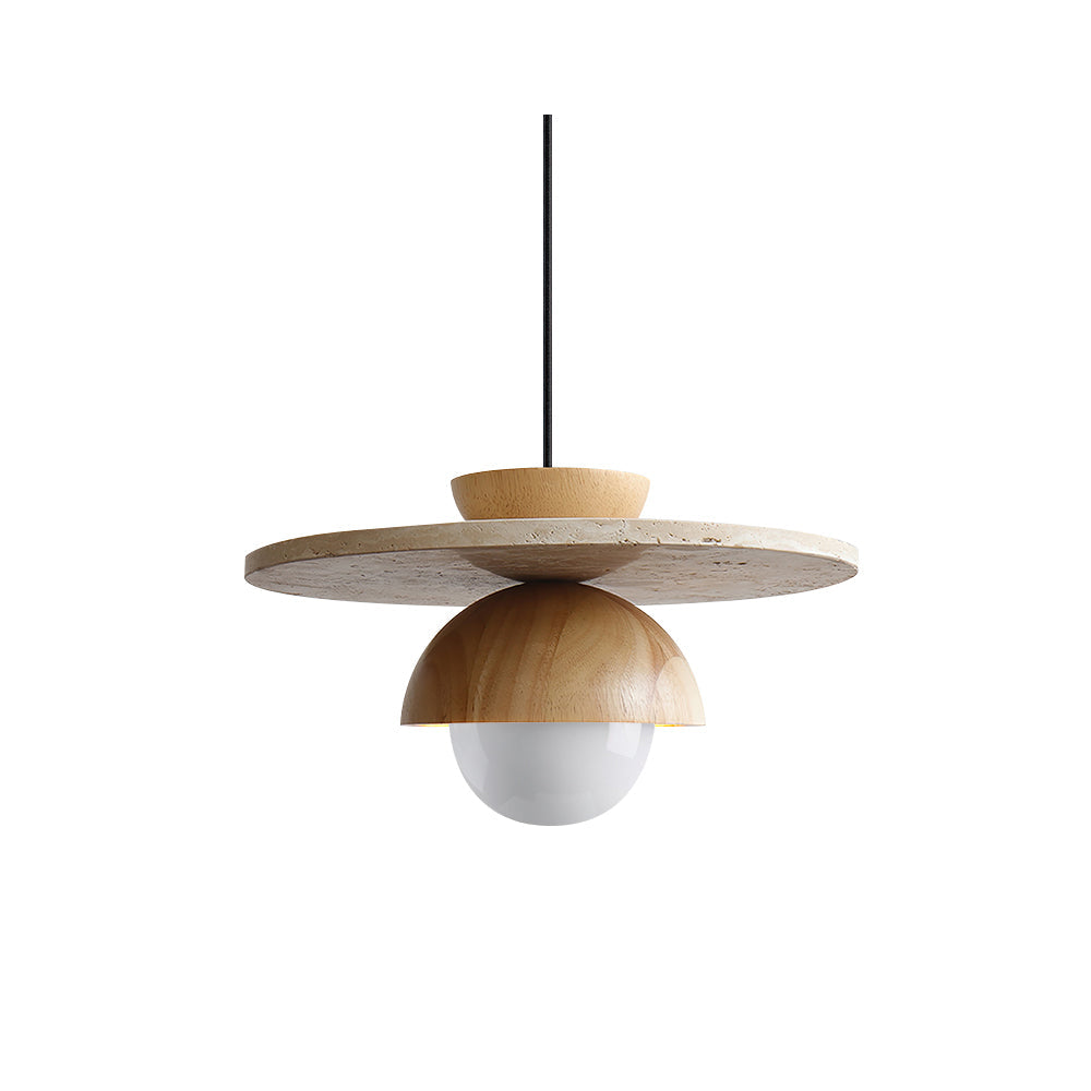 Pendant Lamp With Warm Ambience Layered Travertine