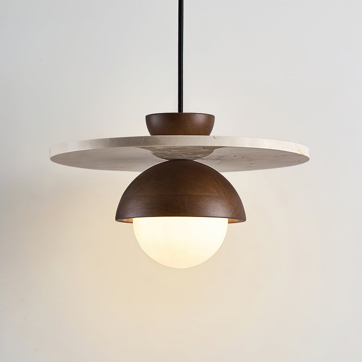 Pendant Lamp With Warm Ambience Layered Travertine