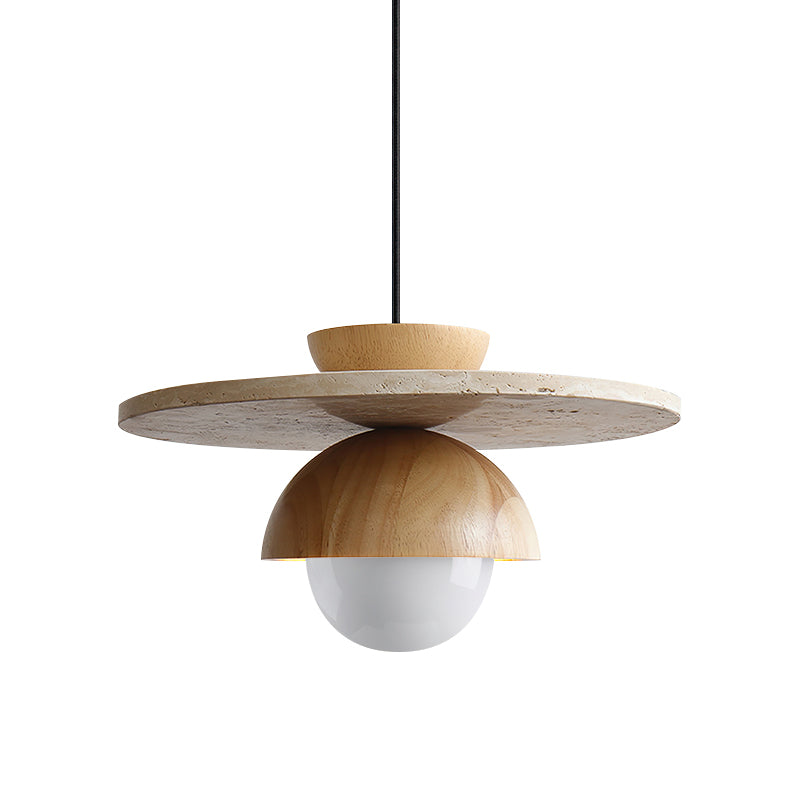 Pendant Lamp With Warm Ambience Layered Travertine