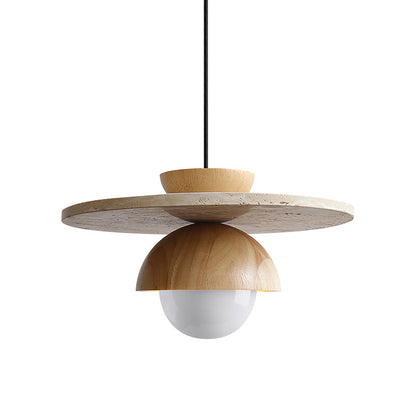 Pendant Lamp With Warm Ambience Layered Travertine