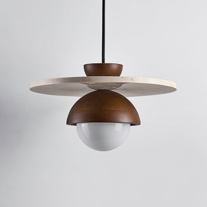 Pendant Lamp With Warm Ambience Layered Travertine