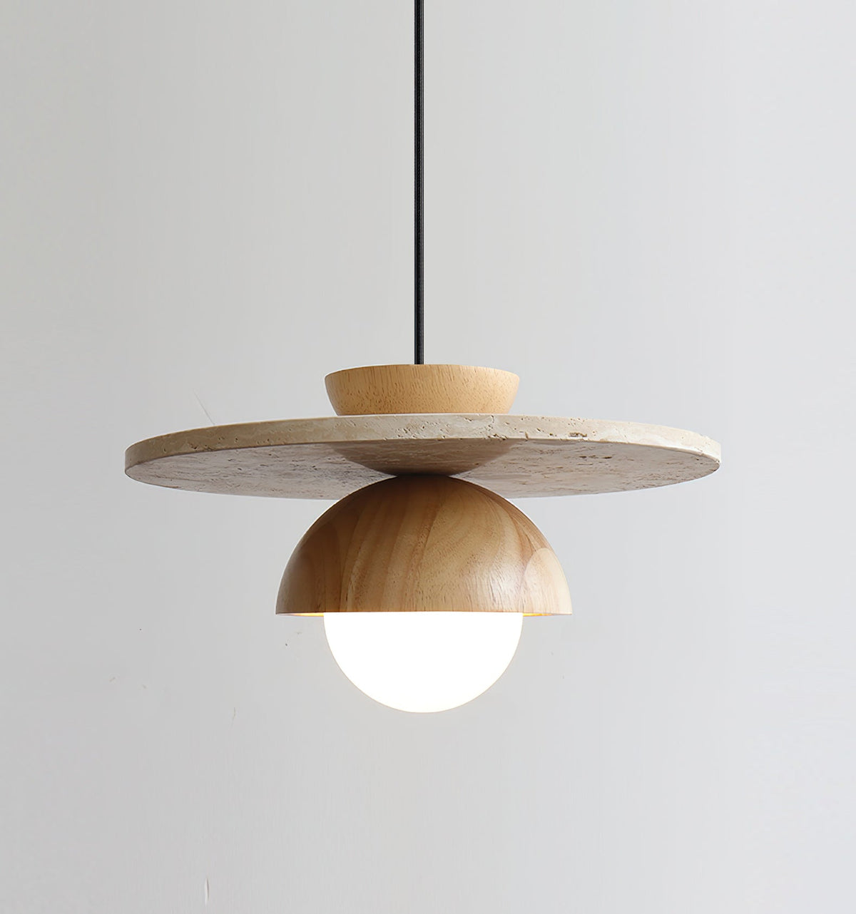 Pendant Lamp With Warm Ambience Layered Travertine