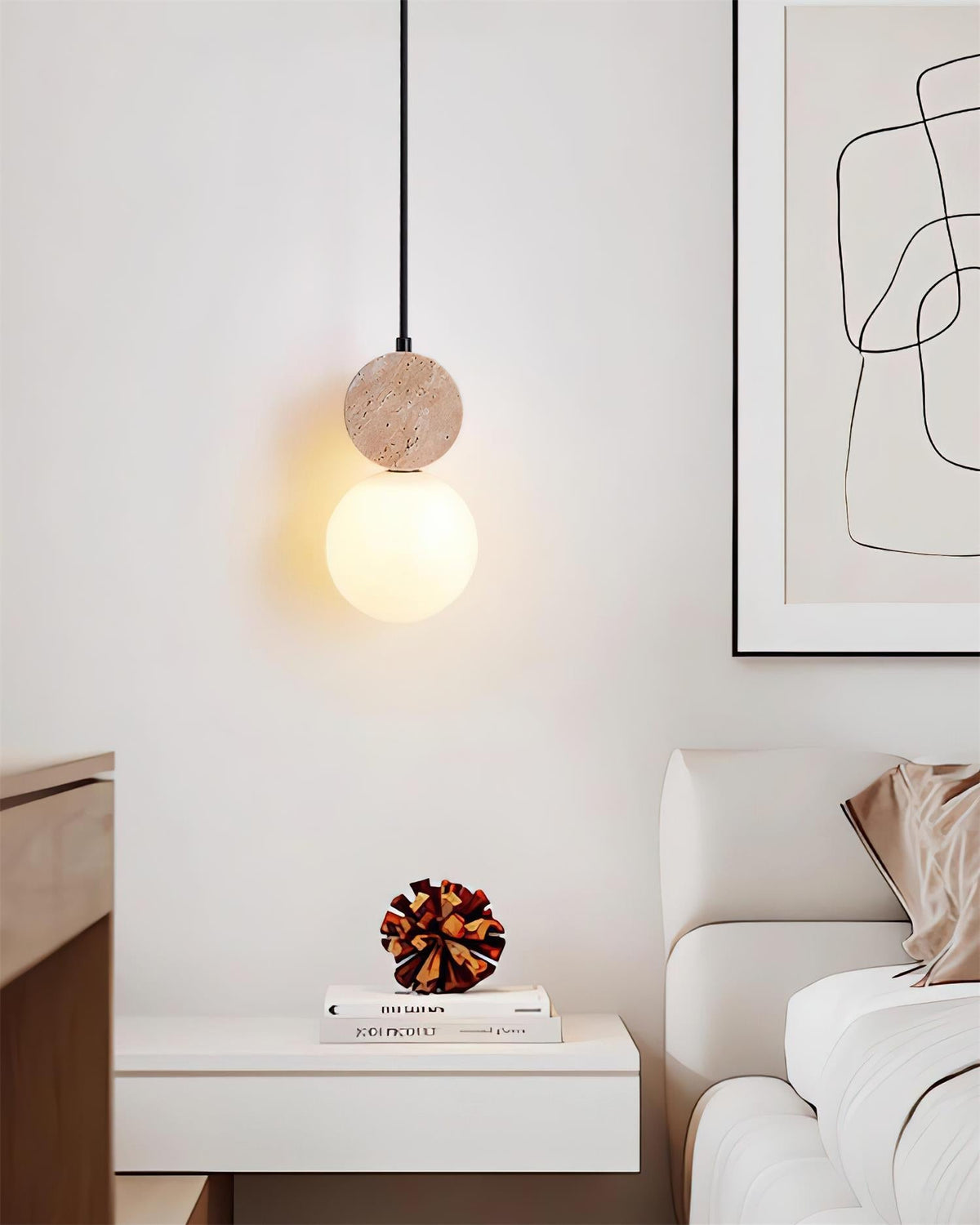 Pendant Light For Warm Ambience Geometric Travertine