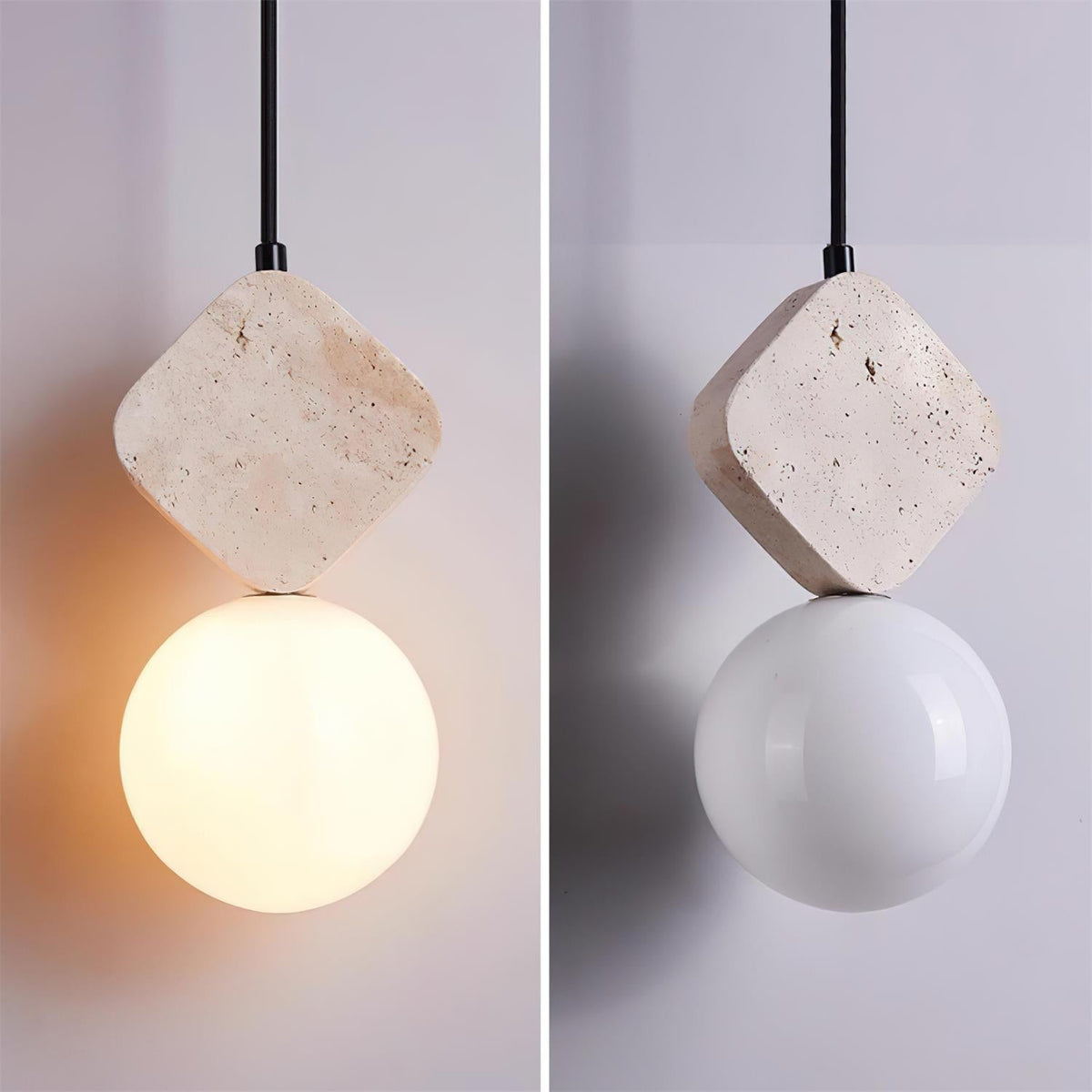 Pendant Light For Warm Ambience Geometric Travertine
