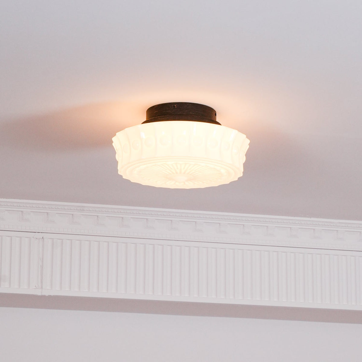 Modern Farmhouse Glass Ceiling Light With Horizon Touch