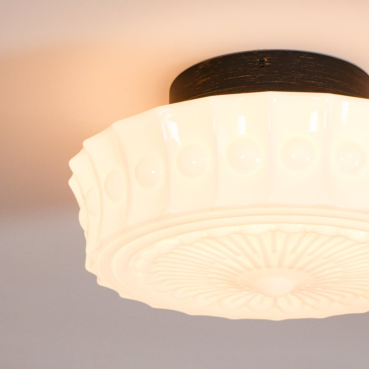Modern Farmhouse Glass Ceiling Light With Horizon Touch