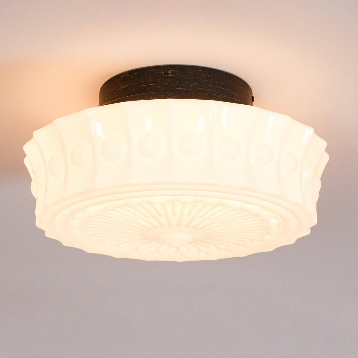 Modern Farmhouse Glass Ceiling Light With Horizon Touch