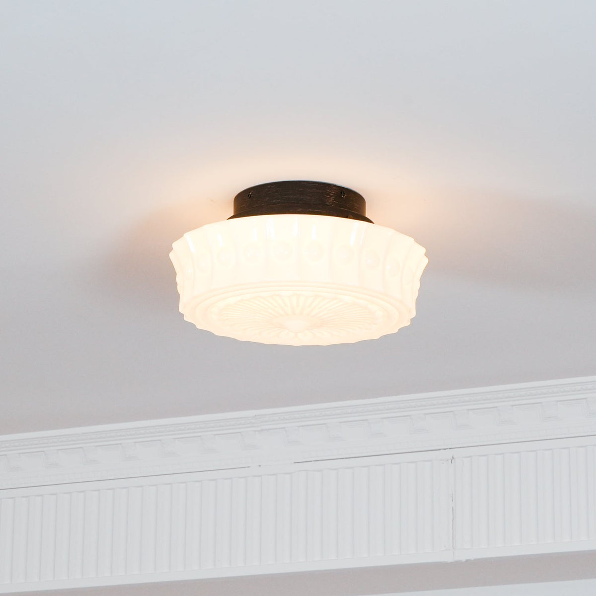 Modern Farmhouse Glass Ceiling Light With Horizon Touch