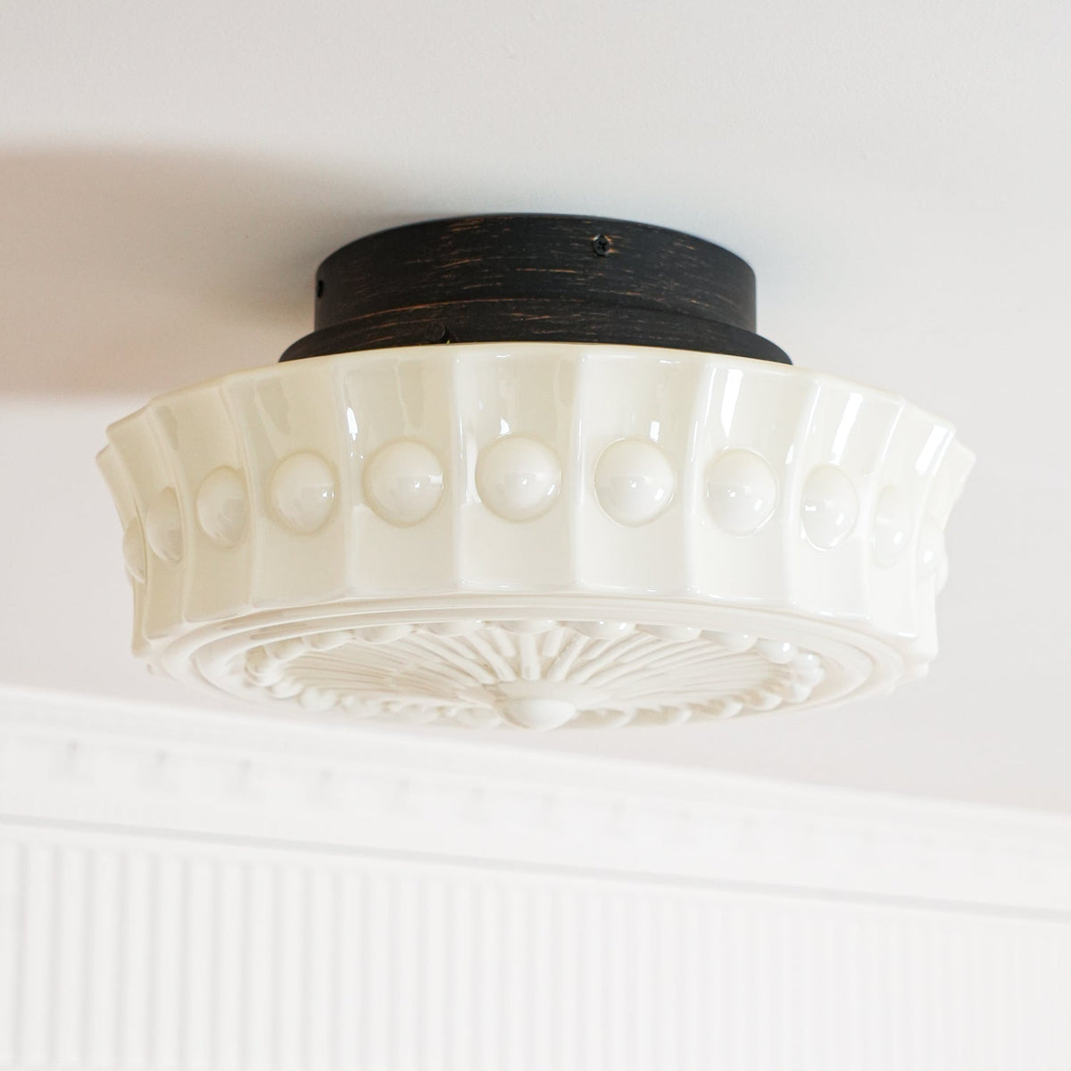 Modern Farmhouse Glass Ceiling Light With Horizon Touch