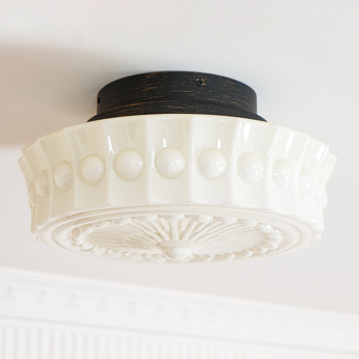 Modern Farmhouse Glass Ceiling Light With Horizon Touch