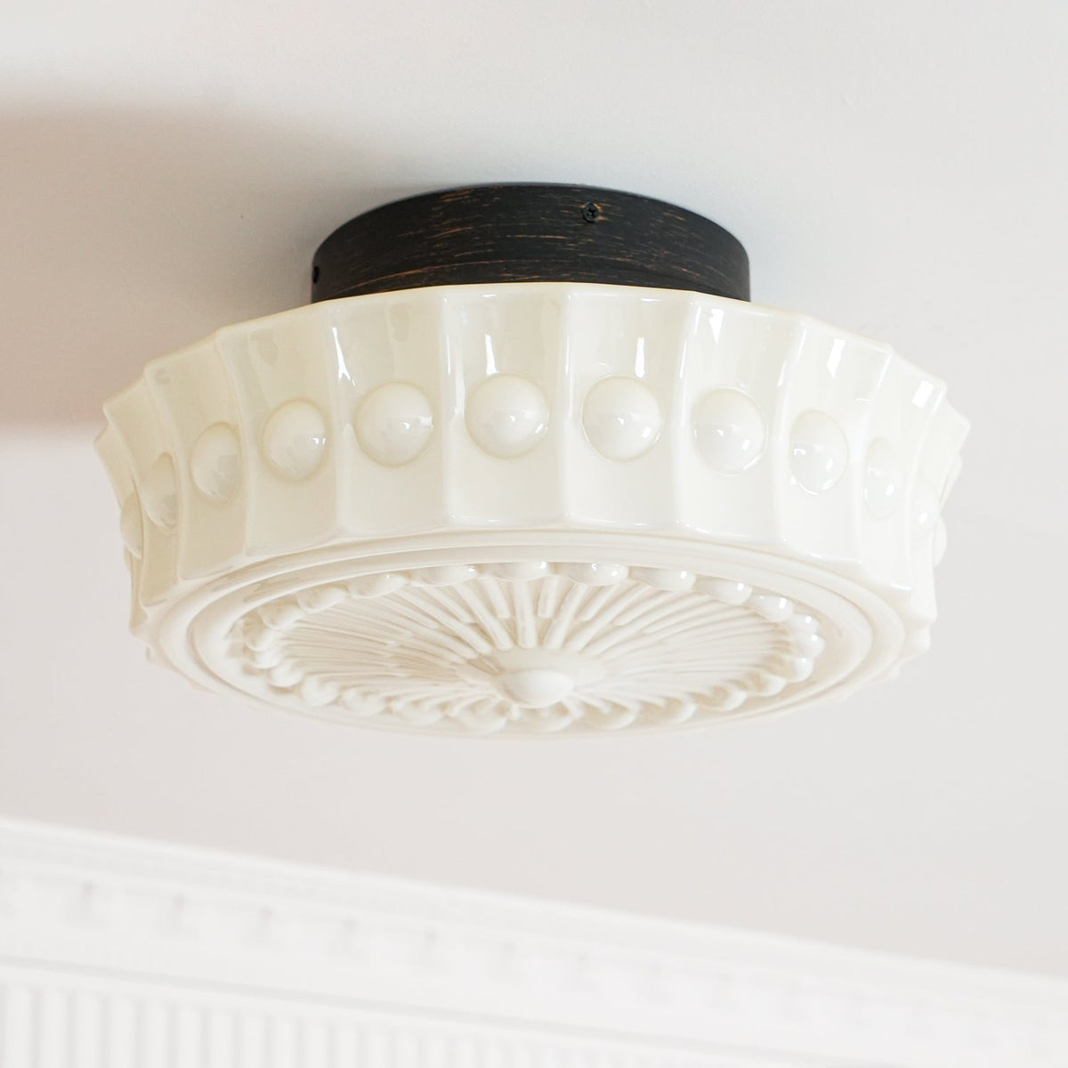 Modern Farmhouse Glass Ceiling Light With Horizon Touch