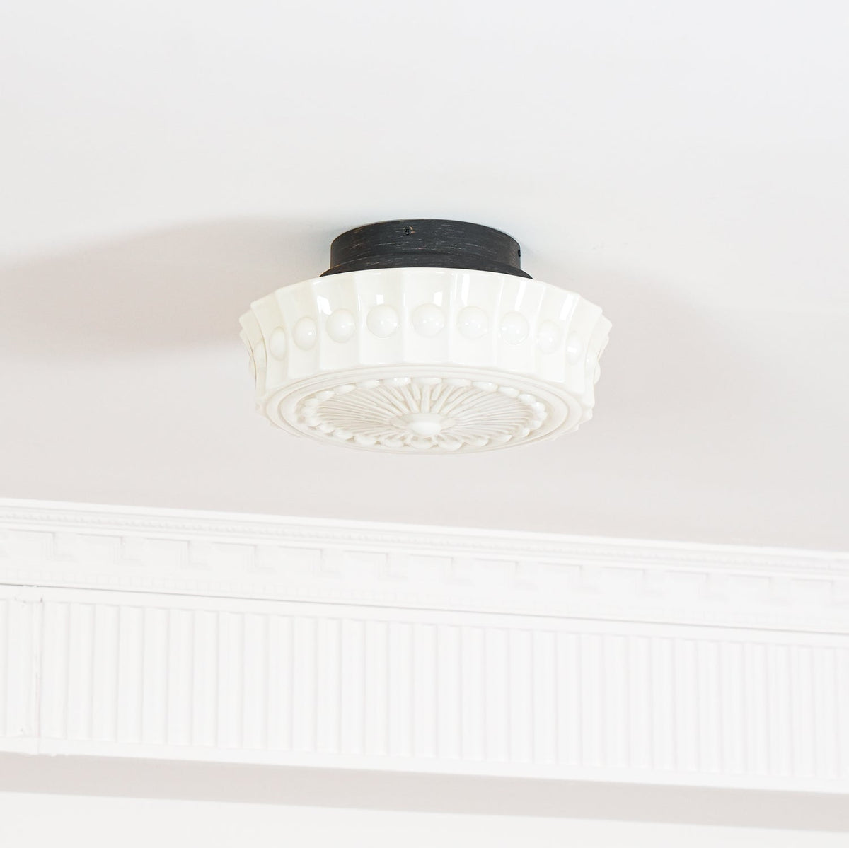 Modern Farmhouse Glass Ceiling Light With Horizon Touch