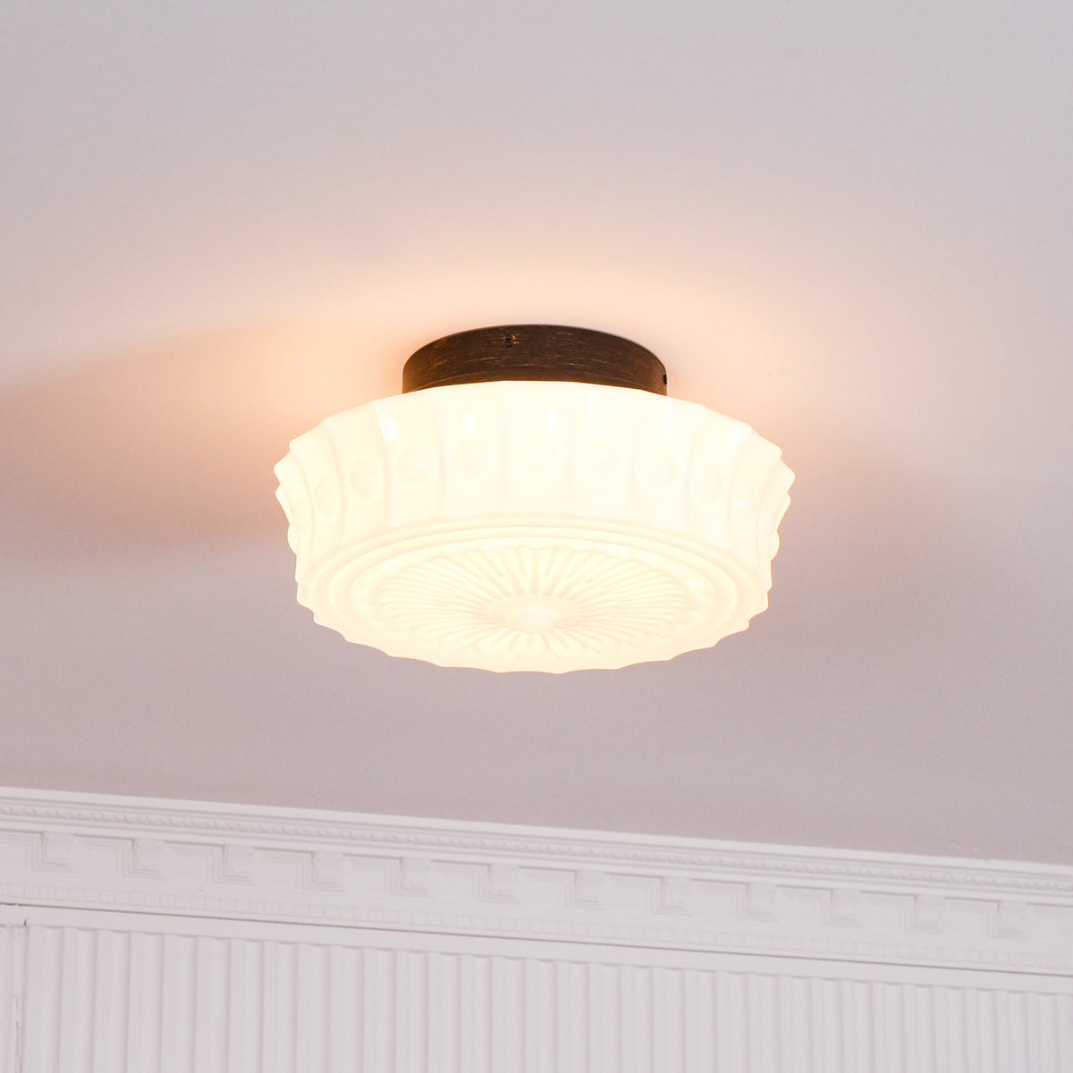Modern Farmhouse Glass Ceiling Light With Horizon Touch