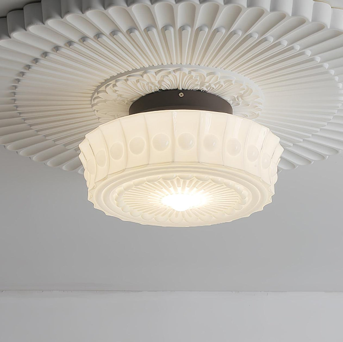 Modern Farmhouse Glass Ceiling Light With Horizon Touch