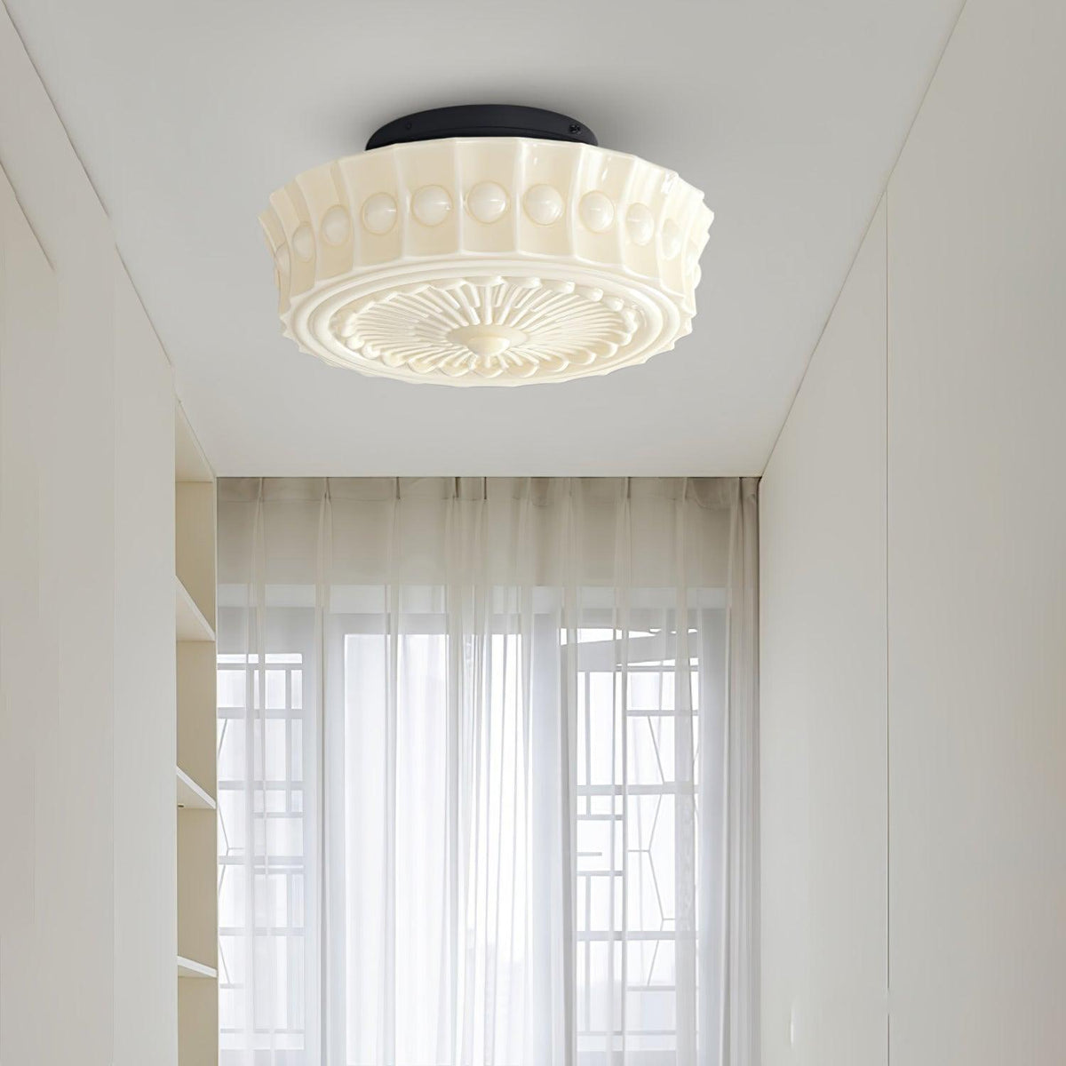 Modern Farmhouse Glass Ceiling Light With Horizon Touch