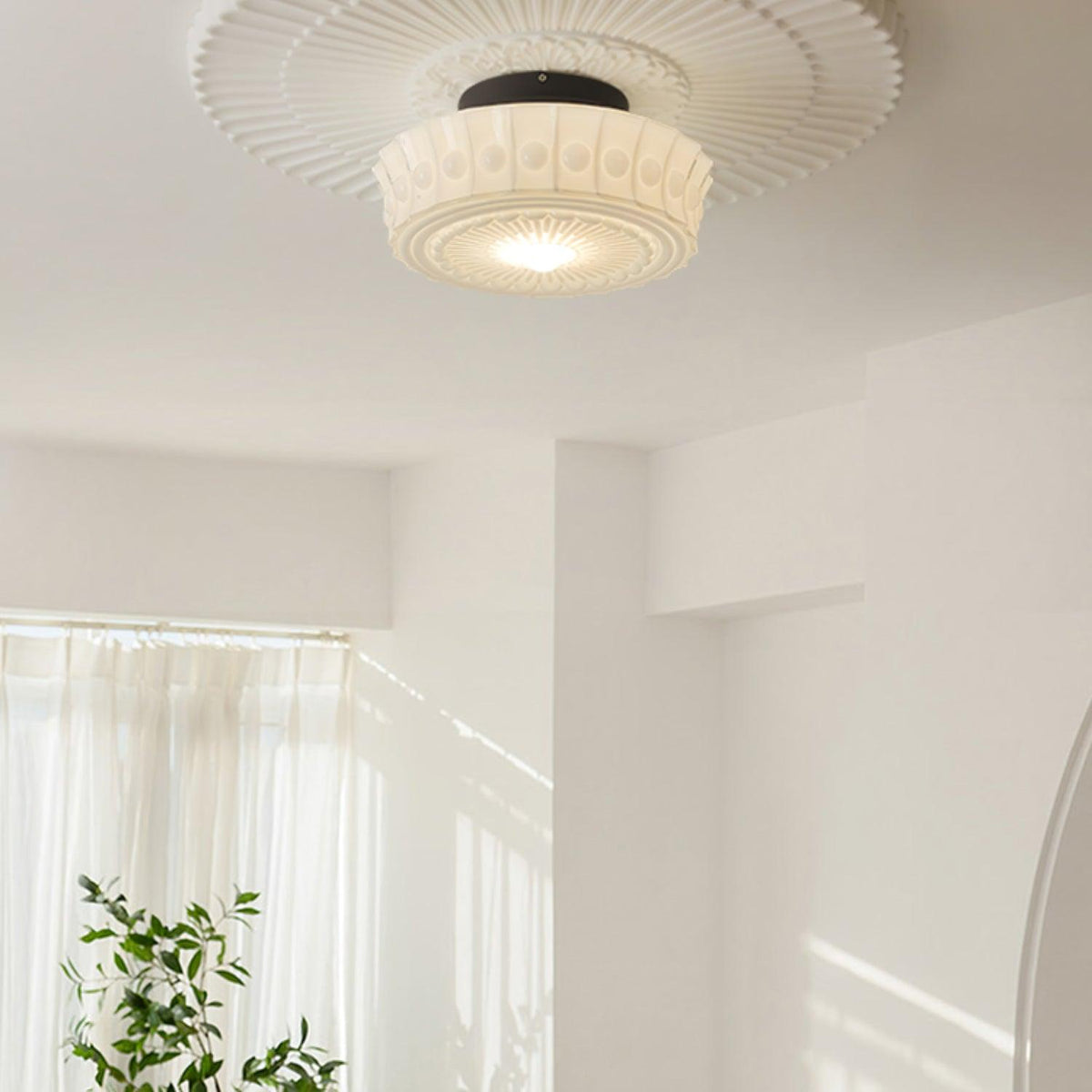 Modern Farmhouse Glass Ceiling Light With Horizon Touch