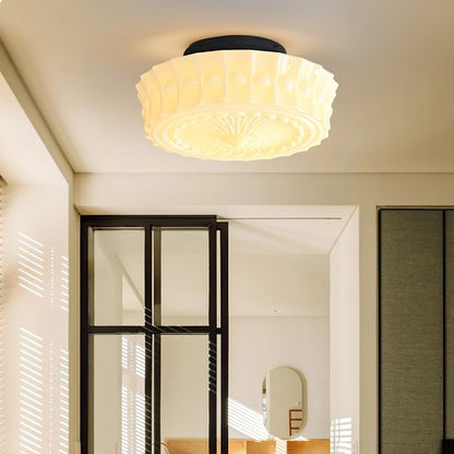Modern Farmhouse Glass Ceiling Light With Horizon Touch