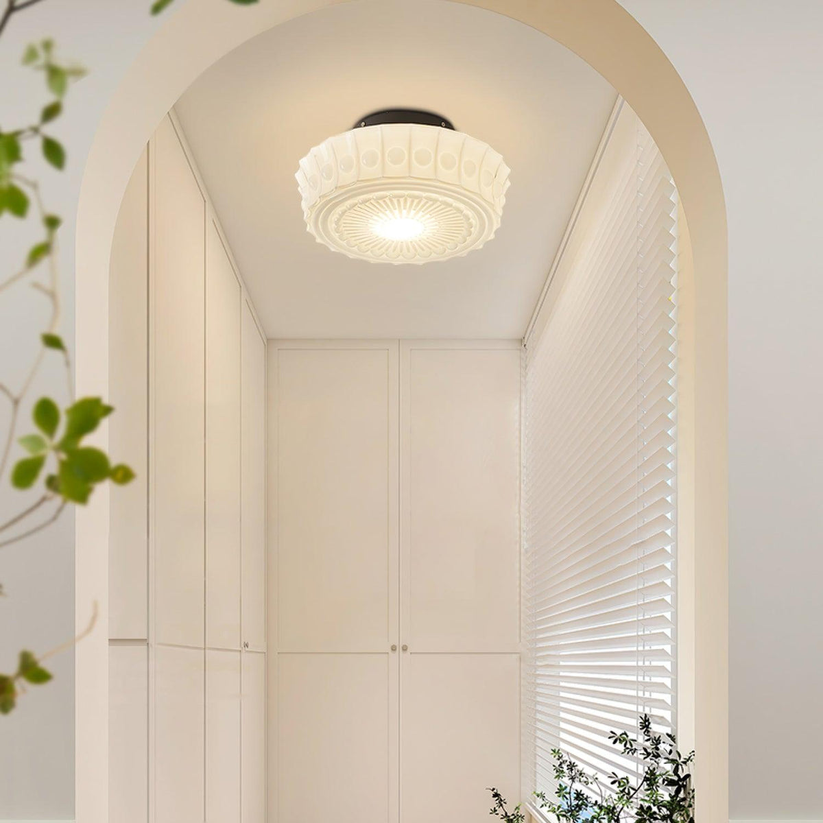 Modern Farmhouse Glass Ceiling Light With Horizon Touch