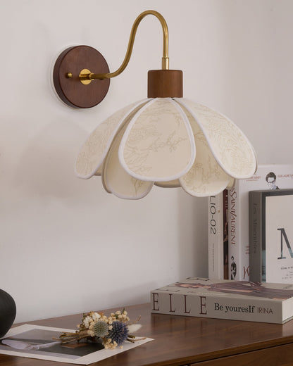 Floral Glass Wall Light Heritage Damp Rated