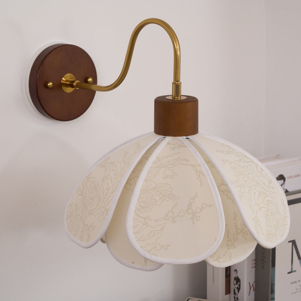 Floral Glass Wall Light Heritage Damp Rated