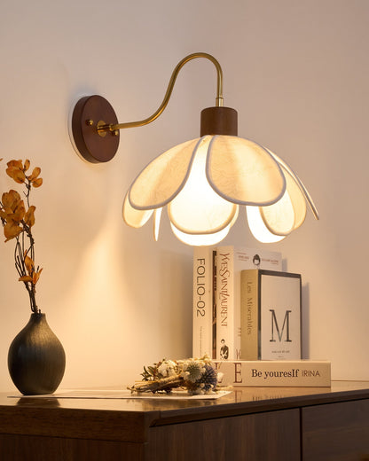 Floral Glass Wall Light Heritage Damp Rated