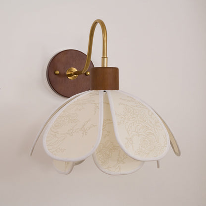 Floral Glass Wall Light Heritage Damp Rated