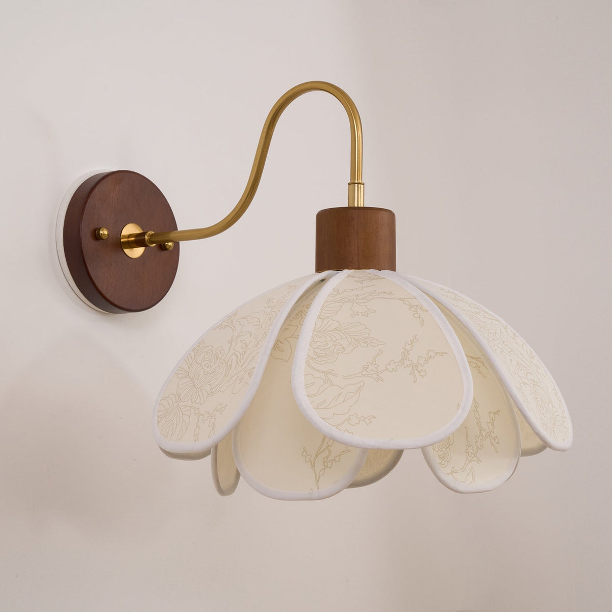 Floral Glass Wall Light Heritage Damp Rated