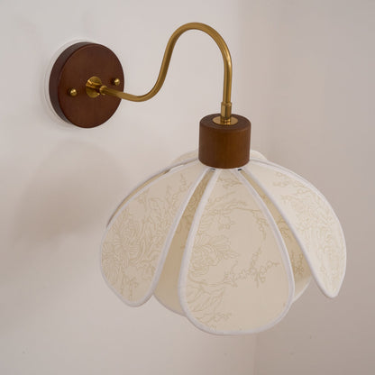 Floral Glass Wall Light Heritage Damp Rated