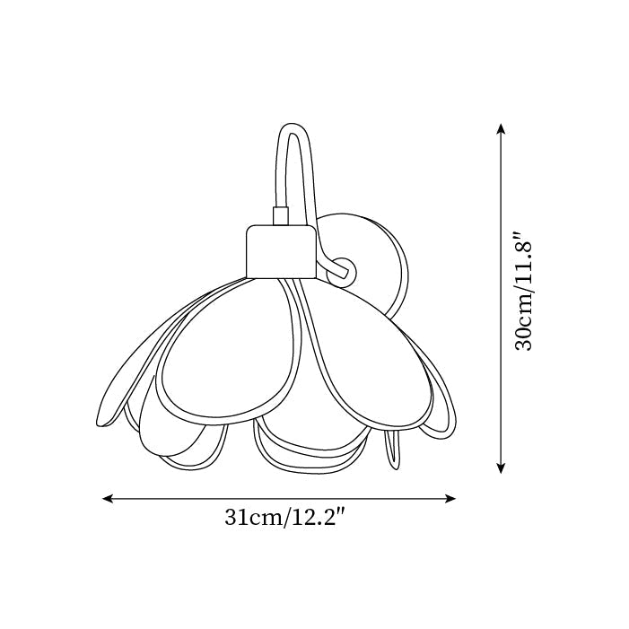 Floral Glass Wall Light Heritage Damp Rated