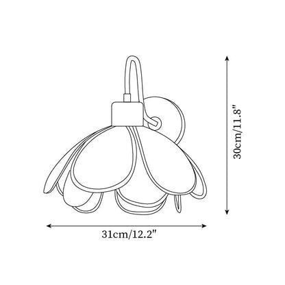 Floral Glass Wall Light Heritage Damp Rated
