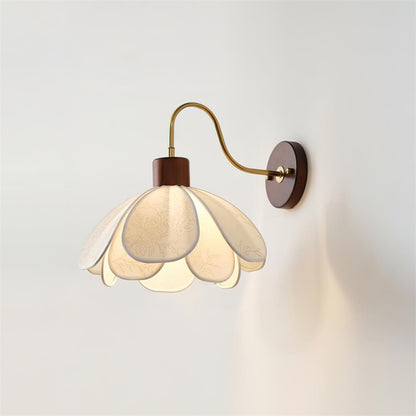 Floral Glass Wall Light Heritage Damp Rated