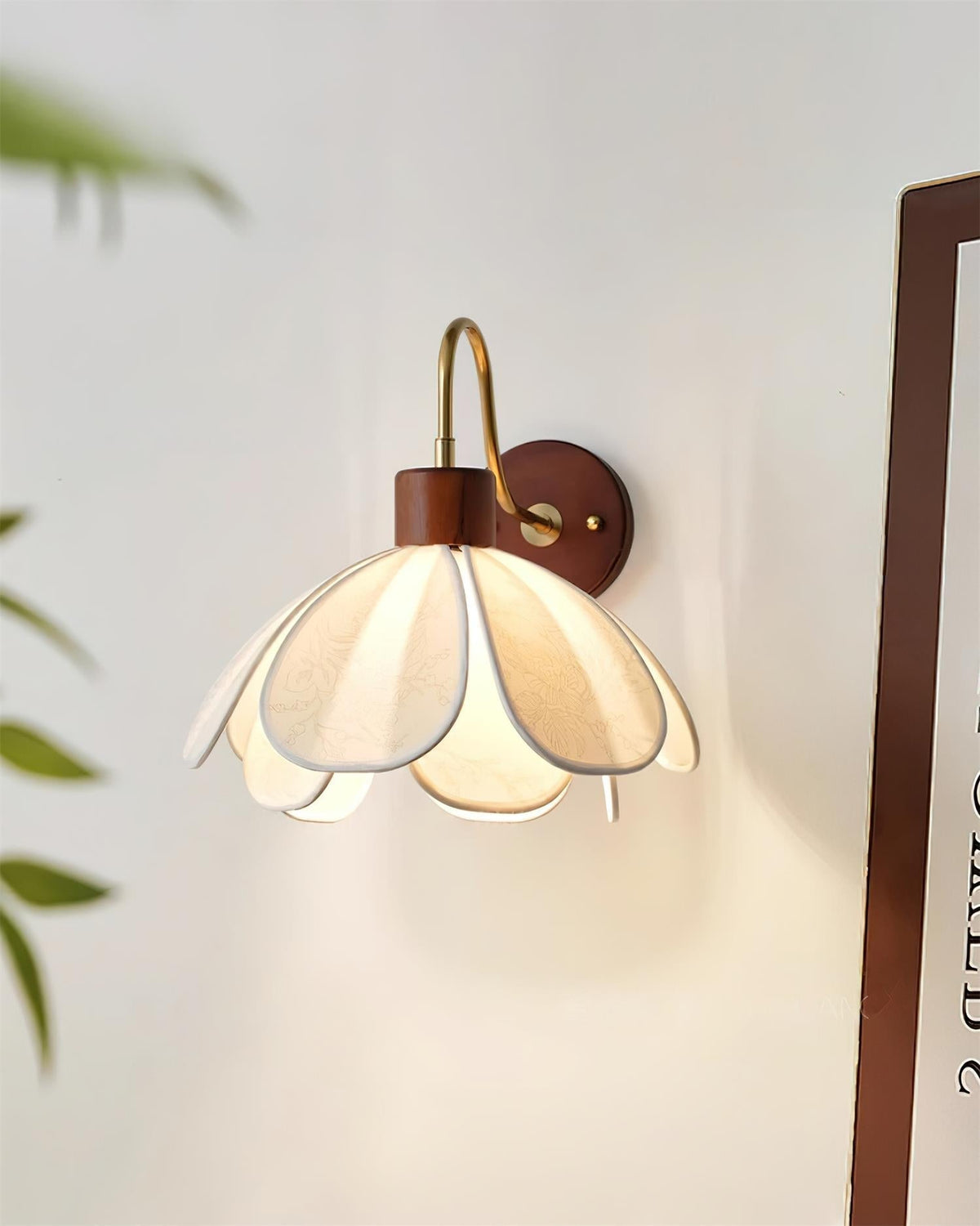 Floral Glass Wall Light Heritage Damp Rated