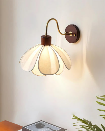 Floral Glass Wall Light Heritage Damp Rated