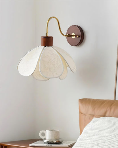 Floral Glass Wall Light Heritage Damp Rated