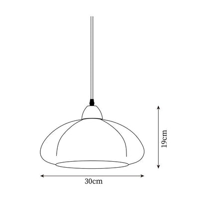 Modern Look Wood Accent Round Glass Shade Pendant Lamp
