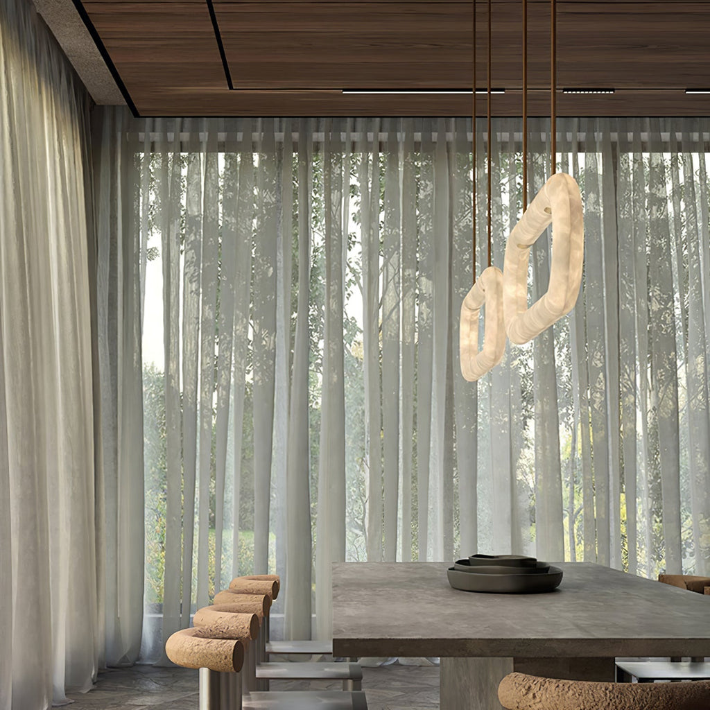 Soft Ambient Glow Alabaster Pendant Lamp