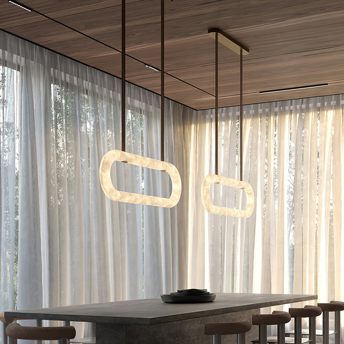 Soft Ambient Glow Alabaster Pendant Lamp
