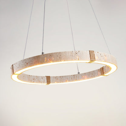 Travertine And Wood Calm Ambience Pendant Light