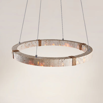 Travertine Ring Pendant Light Serene Ambience