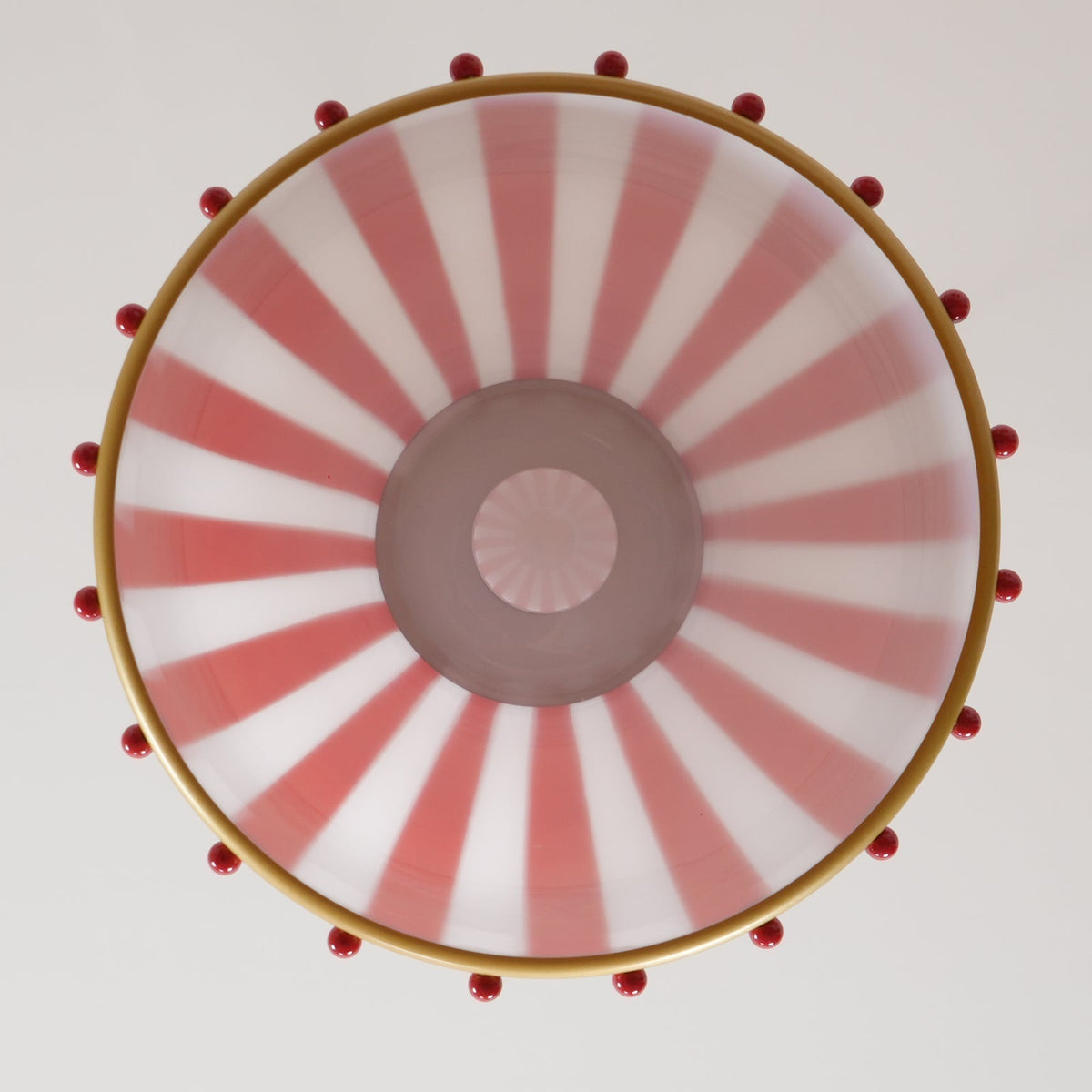 Glass Pendant Light Striking Red And White Striped