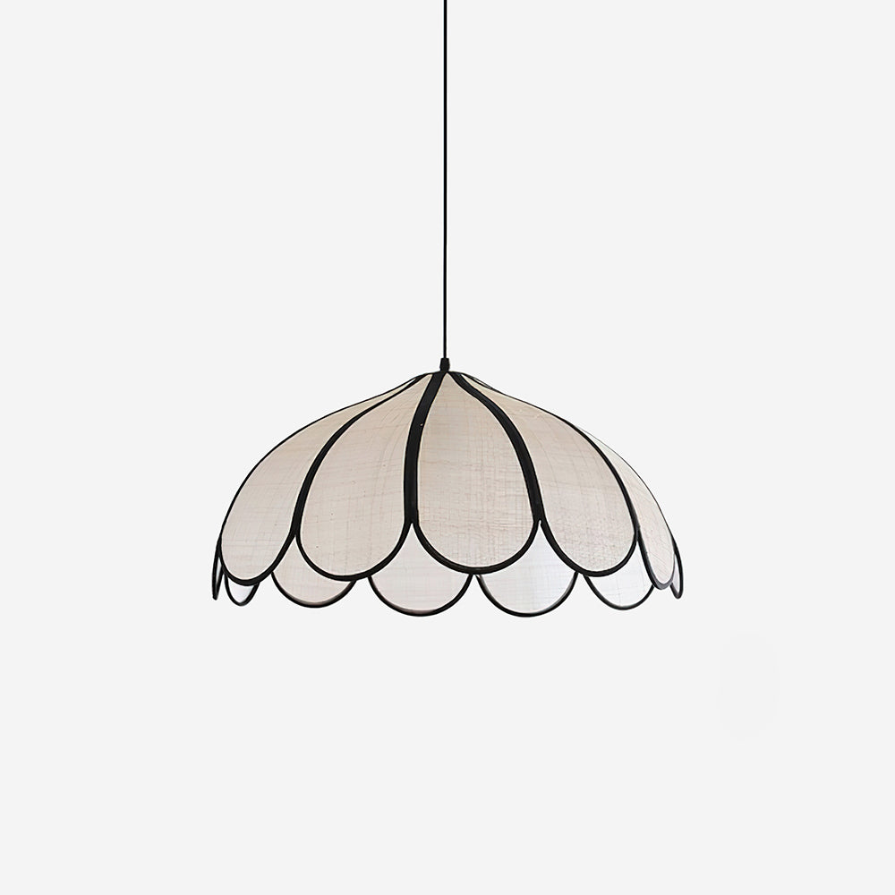Warm Ambience Scalloped Plant Fiber Pendant Lamp