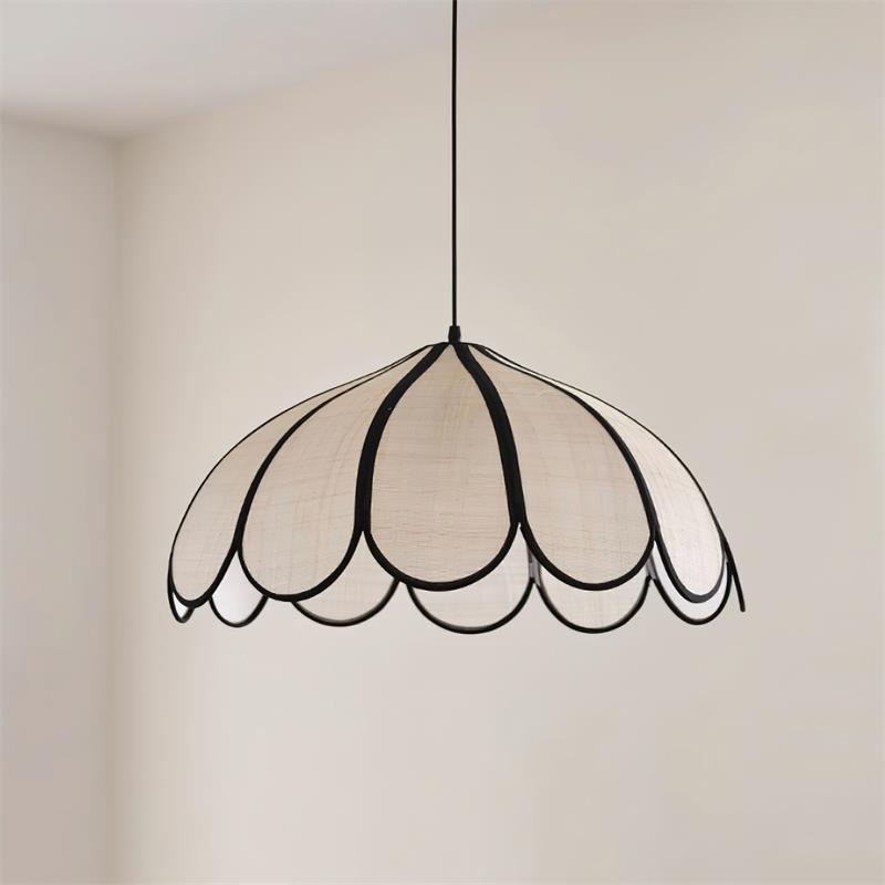 Warm Ambience Scalloped Plant Fiber Pendant Lamp