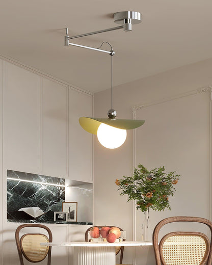 Colorful Shade With Floral Glass Pendant Light
