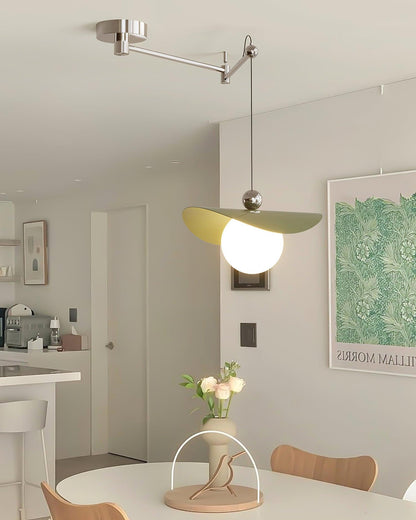 Colorful Shade With Floral Glass Pendant Light