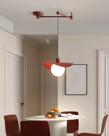 Colorful Shade With Floral Glass Pendant Light