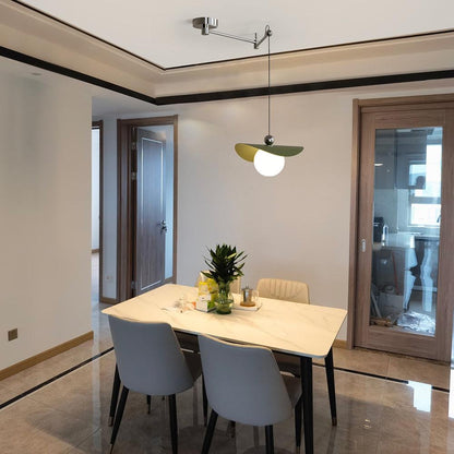 Colorful Shade With Floral Glass Pendant Light